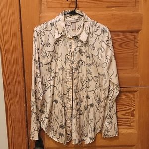 Cute H&M Floral Print Button Up Shirt